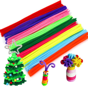 100pcs Multicolour Chenille Stems Pipe Cleaners Handmade Diy Art Craft Material Kids Creativity Handicraft Children Toys - MOUALHANE