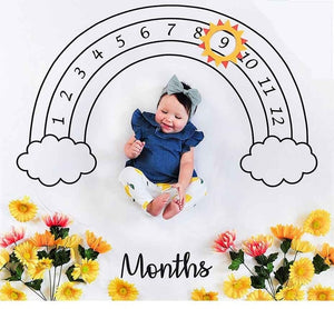 Infant Baby Milestone Blanket Photo Photography Prop Blankets Backdrop Cloth Calendar Bebe Boy Girl Photo Accessories 100x100cm - MOUALHANE