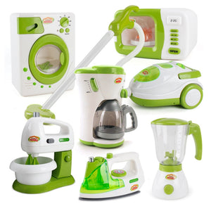 7 Types 1 Set Pretend Play Housekeeping Toy Simulation Vacuum Cleaner  Cleaning Juicer Washing Sewing Machine Mini Clean Up Toy - MOUALHANE