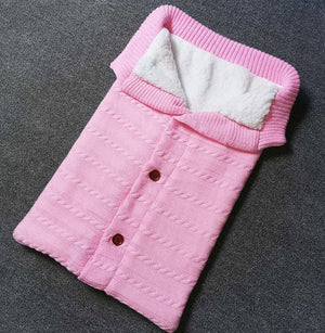 Warm Baby Blanket Soft Baby Sleeping Bag Footmuff Cotton Knitting Envelope Newborn Swadding Wrap Stroller Accessories Sleepsacks - MOUALHANE