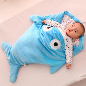 Cute Infant Creative Gifts Baby Sleeping Bag Shark Sleeping Bag Cartoon Anti-kick Is Autumn And Winter Baby Out Of Hugs - MOUALHANE