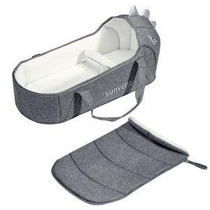 Sunveno Portable Baby Carrycot Bassinet Baby Travel Bed Crib Infant Transporter Basket Newborn Clamshell Bed for Baby 0-12Months - MOUALHANE
