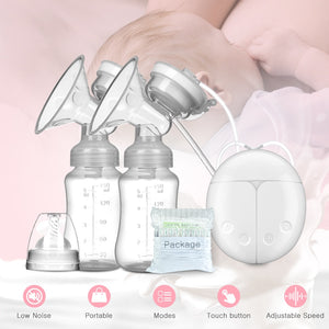 Breast Pump Bilateral Milk Pump Baby Bottle Postnatal Supplies Electric Milk Extractor Breast Pumps USB Powered Baby Breast Feed - MOUALHANE