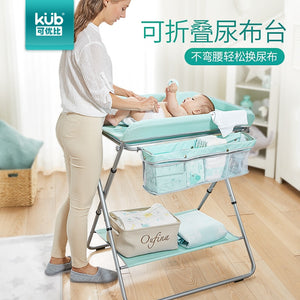 Oxford cloth crib diaper table multi-function adjustable nursing table portable folding storage changing table - MOUALHANE