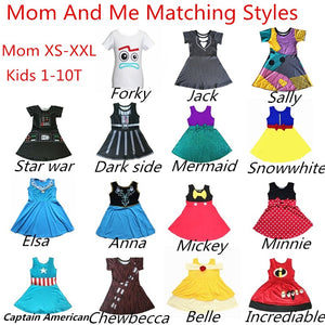 Halloween Mum and Me Dress Family Matching Princess Cosply Christmas Dresses Up Party Captain Incrediable Costume Sally Dress - MOUALHANE