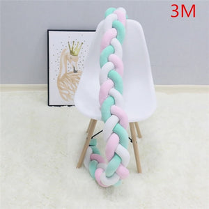 1M/2M/3M Baby Bumper Bed Braid Knot Pillow Cushion Bumper for Infant Bebe Crib Protector Cot Bumper Room Decor - MOUALHANE