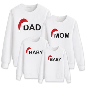 dad mom baby mother daughter father son matching sweatshirt mommy and me christmas family look outfits hat clothes funny t shirt - MOUALHANE