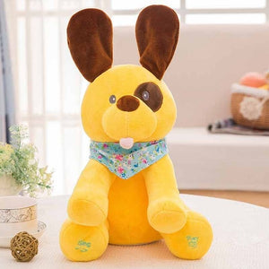 Peek A Boo Elephant Pig Dog Singing English Songs Moving Ears Stuffed Animals Plush Musical Doll Eletctric Cartoon Toys - MOUALHANE