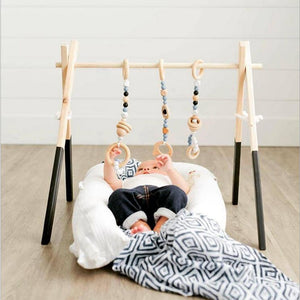 Nordic Baby Play Gym Wood Activity Sensory Develop Wooden Play Game Frame Rack Early Education Toys Kids Newborn Fitness Rack - MOUALHANE