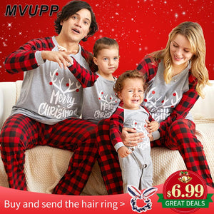 christmas family pajamas set mother daughter father son romper sleepwear dad mom and me matching outfits mommy baby clothes look - MOUALHANE