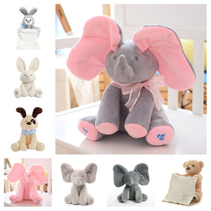 Cross Border Hot Selling Peek a Boo Teddy Bear Hide-And-Seek Bear Elephant Rabbit Electric Plush Toys - MOUALHANE