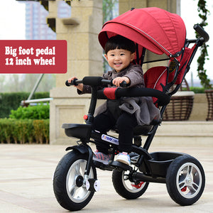 Reclining children's tricycle bicycle 1-3-6 large baby stroller baby toy bicycle stroller - MOUALHANE