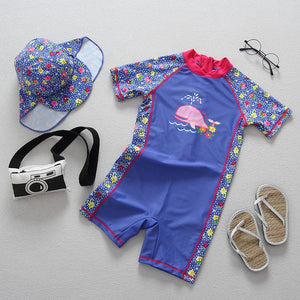 UPF50+ Baby Girl Swimwear Sun Protected Infant Baby Swimsuit One Piece Bathing Suits Kids Girl Swimming Pool Diving Surfing Suit - MOUALHANE