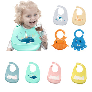 Baby Stuff Waterproof Silicone Bib Feeding Baby Newborn Cartoon Aprons Adjustable Baby Bibs Burp Cloths Bandana Bibs Baby Bibs - MOUALHANE