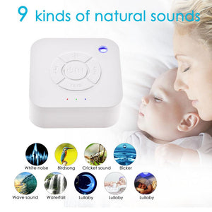 White Noise Machine USB Rechargeable Timed Shutdown Sleep Sound Machine For Sleeping & Relaxation for Baby Adult Office Travel - MOUALHANE