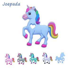 Joepada 1Pc Unicorn Baby Teether Nursing Chewing Horse Toy Food Grade Silicone Beads for DIY Baby Teething Necklace BPA Free - MOUALHANE