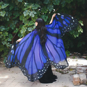 Women Butterfly Wings Pashmina Shawl Scarf Nymph Pixie Poncho Costume Accessory Summer Printed Beach Towel Fashion Lady Clothes - MOUALHANE