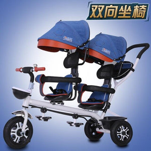 Double children's tricycle 1--6 years old baby  twin tricycle - MOUALHANE