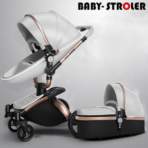 Mom Stroller Luxury Stroller Four Wheels Baby Trolley 3 Free Gifts - MOUALHANE