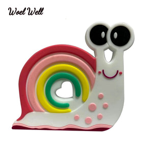 Woel Well 1Pcs Silicone Teether snails Baby Teether Toy BPA Free Chewable Silicone Teething Toys For Infant Gift Baby Care - MOUALHANE