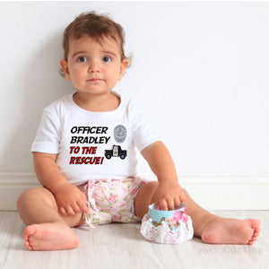 DERMSPE New Casual Newborn Baby Boy Girl Short Sleeve Letter Print Officer Bradley To The Rescue Cute Cotto Romper Baby Clothes - MOUALHANE