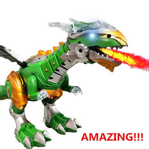 Kids Amazing Electric Dinosaur Toy Walking LED Light Up Sound Spray Dinosaur Robot Model Boy Baby Educational Birthday Xmas Gift - MOUALHANE