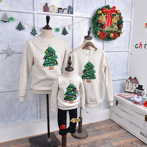 Christmas Sweater Shirt Family Clothes Reindeer Tree Deer New Year Matching Outfits Father Mother Son Daughter Mom Me Kid Winter - MOUALHANE