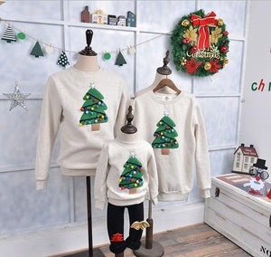 Christmas Sweater Shirt Family Clothes Reindeer Tree Deer New Year Matching Outfits Father Mother Son Daughter Mom Me Kid Winter - MOUALHANE