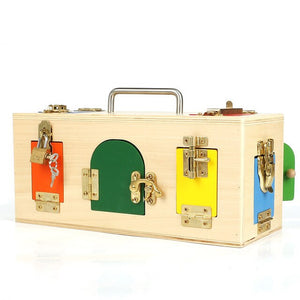 Montessori Kids Toy Baby Montessori Sensorial Wooden Lock Box Educational Baby Learning Toys Juguetes Brinquedos ME2164H - MOUALHANE