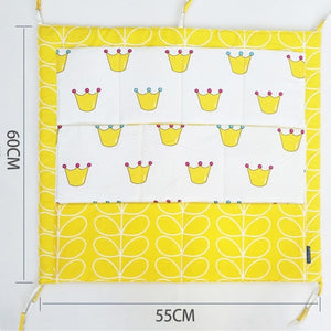 Muslin Bed Hanging Storage Bag Baby Crib Bed Brand Baby Cotton Crib Organizer 60 * 50cm Toy Diaper Pocket for Crib Bedding Set - MOUALHANE