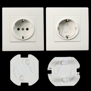 10pcs Baby Safety Rotate Cover 2 Hole Round European Standard Children Against Electric Protection Socket Plastic Security Locks - MOUALHANE