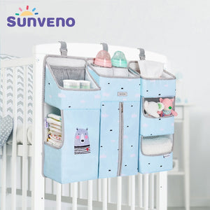 SUNVENO Portable Baby Crib Organizer Bed Hanging Bag for Baby Essentials Diaper Storage Cradle Bag Bedding Set - MOUALHANE