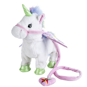 35cm Electric Walking Unicorn Plush Toy Stuffed Animal Toy Electronic Music Unicorn Toy for Children Christmas Gifts 2018 Hot - MOUALHANE