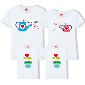 Matching Family Clothing 1 piece Family Cultivate Love Summer Short-sleeve T-shirt Outfits For Mother Daughter And Father Son - MOUALHANE