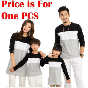 New 2019 Family Clothing Family Look Mother Daughter Dresses Father Son T-Shirt Cotton Patchwork Striped Family Matching Outfits - MOUALHANE