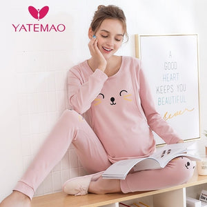 YATEMAO Maternity Nursing long sleeve Pregnant Women's front open Sleepwear tops Breastfeeding pajama tops for Women no pant - MOUALHANE