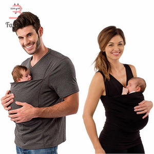 Breastfeeding Clothes Maternity Multifunctional Kangaroo Tank Top Dad T shirt Nursing lactation Feed Clothes For Pregnant Women - MOUALHANE