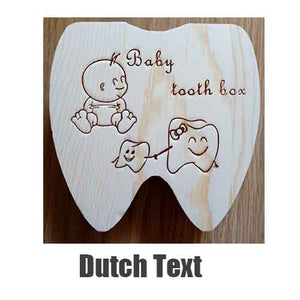 Baby Tooth Box Poland/English/Dutch/Russian/French /Italian  Wooden Milk Teeth Organizer Storage Boys Girls Baby Souvenirs Gift - MOUALHANE