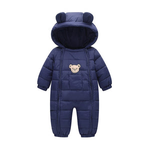 2019 Snowsuit Baby clothes Snow wear Cotton Padded One Piece Warm Outerwear Overalls Romper Kids Winter Jumpsuit Newborn Parkas - MOUALHANE