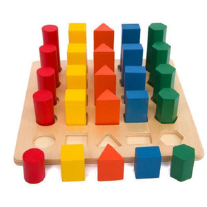 Montessori Educational Wooden Toys for Children Geometry Ladder Toy Baby Development Practice and Senses Toys - MOUALHANE