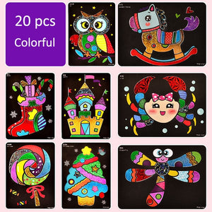 20/pcs Colorful fun DIY Magic transfer sticker Transfer painting  arts and crafts  arts and crafts for kids educational - MOUALHANE