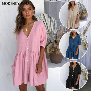 Summer short sleeve Casual Loose Dress Maternity Clothes For Pregnant Women Vestidos Gravidas Lady Dress Pregnancy Dresses - MOUALHANE